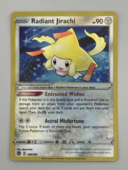 Radiant Jirachi 120/195 Silver Tempest Radiant Rare Holo Pokemon Card NM - Image 1