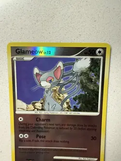 Glameow 83/130 Diamond & Pearl Base Set Pokemon Reverse Holo LP - Image 3