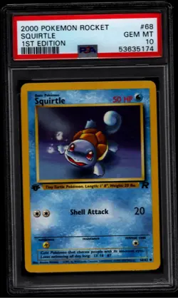 2000 Pokemon Rocket #68 Squirtle 1st Edition PSA 10 Gem Mint - Image 1