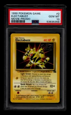 Pokemon Electabuzz #2 Warner Bros Movie Black Star Promo TCG Card NM WOTC PSA 10 - Image 1