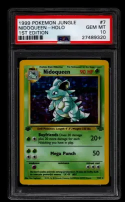 1999 POKEMON JUNGLE 1ST EDITION #7 NIDOQUEEN-HOLO PSA 10 - Image 1