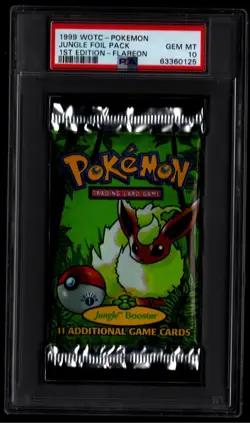 POKEMON JUNGLE WOTC 1ST EDITION 1999 SEALED FOIL PACK FLAREON PSA 10 - Image 1
