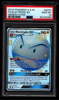 2019 POKEMON SUN & MOON HIDDEN FATES #SV57 FULL ART/ELECTRODE GX PSA 10 - Image 1
