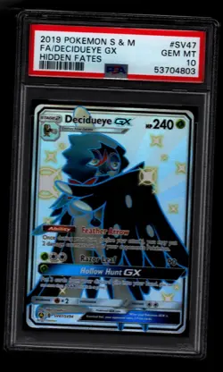 PSA 10 DECIDUEYE GX SV47/SV94 FULL ART SHINY HIDDEN FATES POKEMON 2019 - Image 1