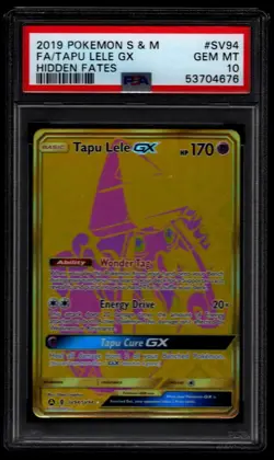 2019 Pokemon Tapu Lele GX SV94/SV94 Hidden Fates: Shiny Vault Holo PSA 10 - Image 1