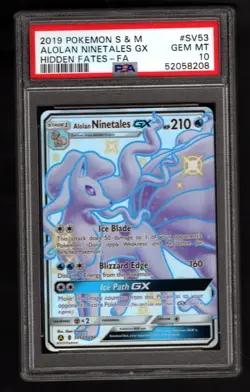 Pokemon Alolsn Ninetales GX Hidden Fates Full Art SV53 PSA 10 Gem Mint - Image 1