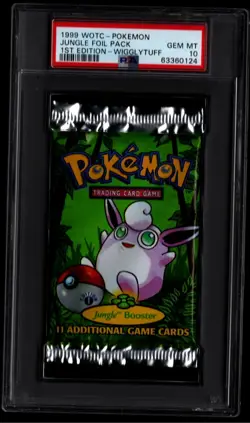 POKEMON JUNGLE WOTC 1ST EDITION 1999 SEALED FOIL PACK JIGGLYPUFF PSA 10 - Image 1