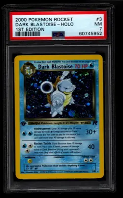 Pokemon 1st Edition Dark Blastoise Holo 3/82 - Team Rocket - PSA 7 NM - Image 1