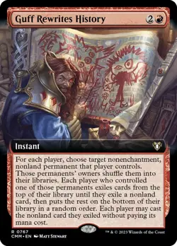 1x - Guff Rewrites History - Extended Art #767 - Commander Masters - NM MTG - Image 1