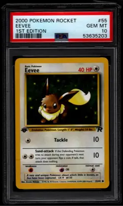 2000 POKEMON ROCKET 1ST ED #55 EEVEE PSA 10 GEM MINT - Image 1