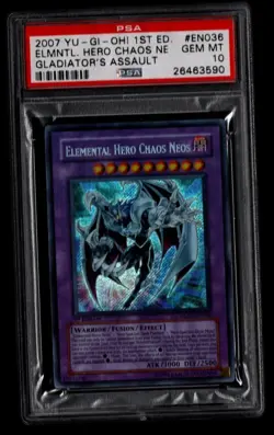 Elemental Hero Chaos Neos Yugioh 2007 GLAS-EN036 Secret Rare 1st Edition PSA 10 - Image 1