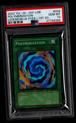 Yu-Gi-Oh! Polymerization Legend of Blue Eyes 1st Ed Super Rare LOB-059 PSA 10 - Image 1