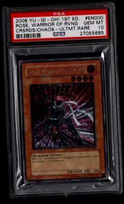 YUGIOH PSA 10 Rose Warrior of Revenge CSOC-EN000 Ultimate Rare 1st Edition - Image 1