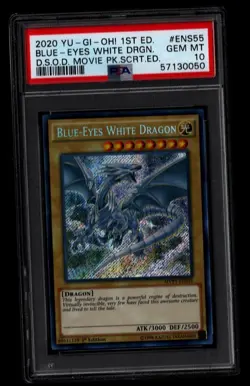 PSA 10 1st Blue Eyes White Dragon MVP1-ENS55 DSOD Movie Secret Rare Promo YuGiOh - Image 1