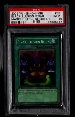 2002 YU-GI-OH! MRL-MAGIC RULER 1ST EDITION #051 BLACK ILLUSION RITUAL PSA 10 - Image 1