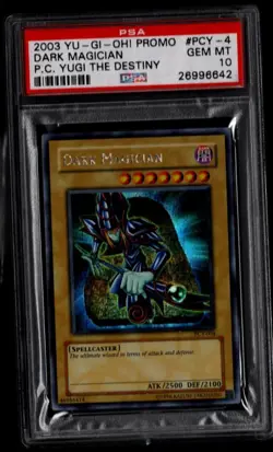 Yugioh! PSA 10 2003 Dark Magician PCY-004 Prismatic Secret Rare Promo - Image 1
