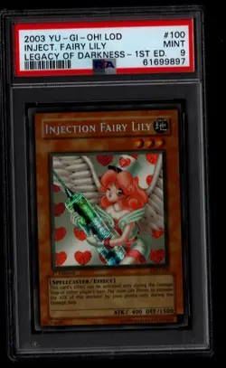 Yu-Gi-Oh! 2003 Injection Fairy Lily LOD-100 1st Edition Legacy of Darkness PSA 9 - Image 1