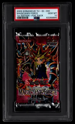 Yu-Gi-Oh! Magician's Force MFC 1st Edition Sealed Booster Pack PSA 10 Gem Mint - Image 1
