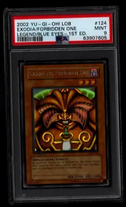 Yu-Gi-Oh! Exodia The Forbidden One Legend of Blue Eyes 1st Ed LOB-124 PSA 9 - Image 1