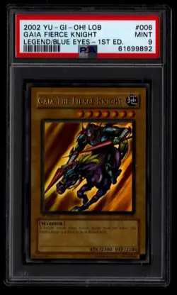 Yugioh LOB-006 Gaia The Fierce Knight 1st Ed. PSA 9 Mint LEGEND OF BLUE EYES - Image 1