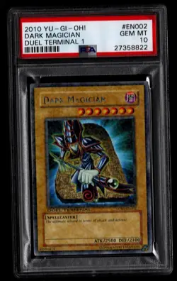2010 YU-GI-OH! DUEL TERMINAL 1 #EN002 DARK MAGICIAN PSA 10 GEM MINT - Image 1
