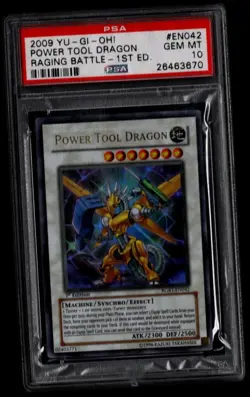 Yugioh PSA 10 Power Tool Dragon 1st Edition 2009 RGBT-EN042 Raging Battle - Image 1