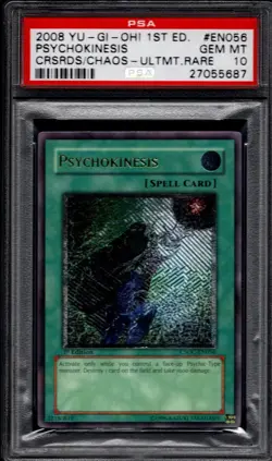 YUGIOH PSA 10 Psychokinesis CSOC-EN056 Ultimate Rare 1st Edition - Image 1