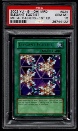 2002 YU-GI-OH! MRD-METAL RAIDERS 1ST EDITION #024 ELEGANT EGOTIST PSA 10 - Image 1