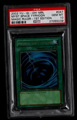 2002 YU-GI-OH! MRL-MAGIC RULER 1ST EDITION #047 MYSTICAL SPACE TYPHOON PSA 10 - Image 1