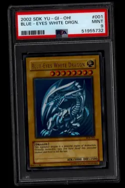 2002 Yu-Gi-Oh! Blue-Eyes White Dragon SDK-001 Ultra Rare PSA 9 MINT - Image 1