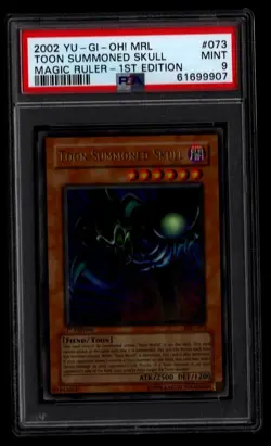 2002 Yugioh Magic Ruler Toon Summoned Skull 1st edition MRL 073 PSA 9 - Image 1