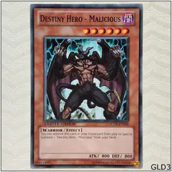 Destiny HERO - Malicious - GLD3-EN009 - Common Limited Edition Yugioh - Image 1