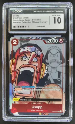 2022 ONE PIECE USOPP PROMO ST01-002 CGC 10 J PT - Image 1