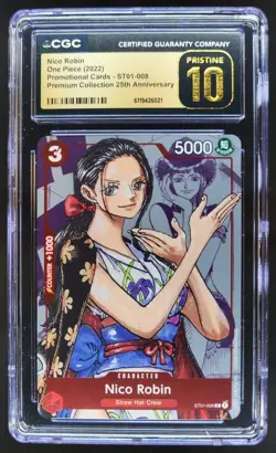 2022 ONE PIECE NICO ROBIN PROMO ST01-008 CGC 10 PRISTINE J PT - Image 1