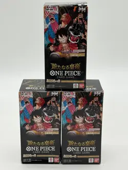 Lot of (3) One Piece TCG Japanese OP09 Emperors In The New World Booster Boxes - Image 1