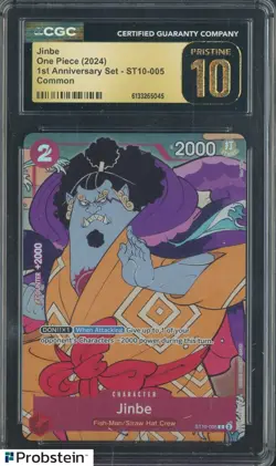 2024 One Piece 1st Anniversary Set #sT10-005 Jinbe CGC 10 PRISTINE - Image 1