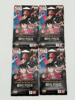 Lot of (4) One Piece TCG OP-09 Emperors In The New World Sleeved Packs SEALED - Image 1