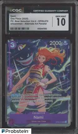 2025 One Piece PC Best Selection Vol.4 OP09-070 #Nami Alt Art CGC 10 GEM MINT - Image 1