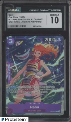 2025 One Piece PC Best Selection Vol.4 OP09-070 #Nami Alt Art CGC 10 GEM MINT - Image 1