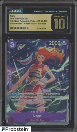 2025 One Piece PC Best Selection Vol.4 OP09-070 #Nami Alt Art CGC 10 PRISTINE - Image 1