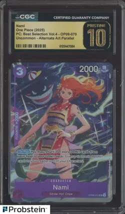 2025 One Piece PC Best Selection Vol.4 OP09-070 #Nami Alt Art CGC 10 PRISTINE - Image 1