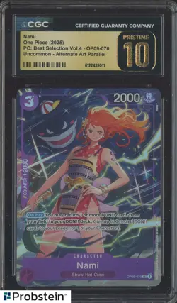 2025 One Piece PC Best Selection Vol.4 OP09-070 #Nami Alt Art CGC 10 PRISTINE - Image 1
