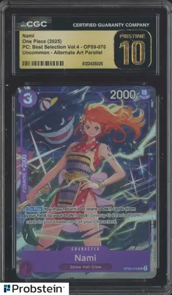 2025 One Piece PC Best Selection Vol.4 OP09-070 #Nami Alt Art CGC 10 PRISTINE - Image 1