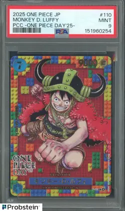 2025 One Piece JPN PCC One Piece Day '25 #110 Monkey D. Luffy PSA 9 MINT - Image 1