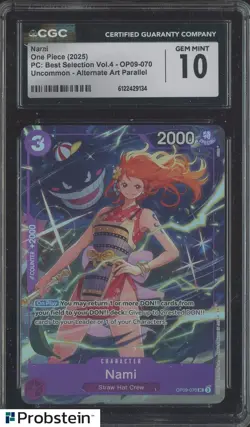 2025 One Piece PC Best Selection Vol.4 OP09-070 #Nami Alt Art CGC 10 GEM MINT - Image 1