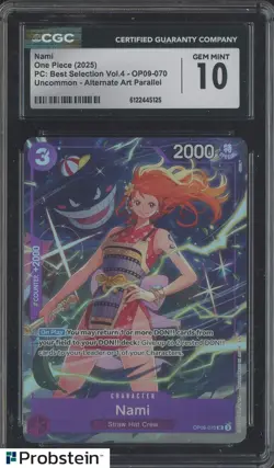 2025 One Piece PC Best Selection Vol.4 OP09-070 #Nami Alt Art CGC 10 GEM MINT - Image 1