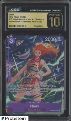 2025 One Piece PC Best Selection Vol.4 OP09-070 #Nami Alt Art CGC 10 PRISTINE - Image 1