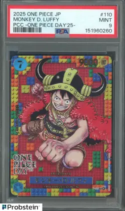 2025 One Piece JPN PCC One Piece Day '25 #110 Monkey D. Luffy PSA 9 MINT - Image 1