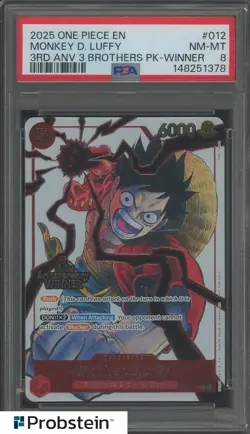 2025 One Piece Monkey. D. Luffy 3rd Anv Event Winner Prize Promo ST01-012 PSA 8 - Image 1