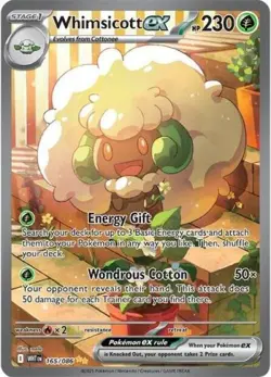 Pokemon Whimsicott ex - 165 NM 1st Edition Normal SV: White Flare - Image 1